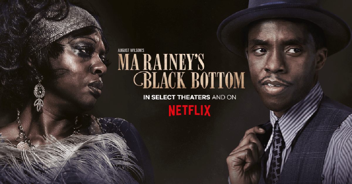 Poster van Netflix Original film Ma Rainey’s Black Bottom met de Oscargenomineerde Viola Davis en Chadwick Boseman