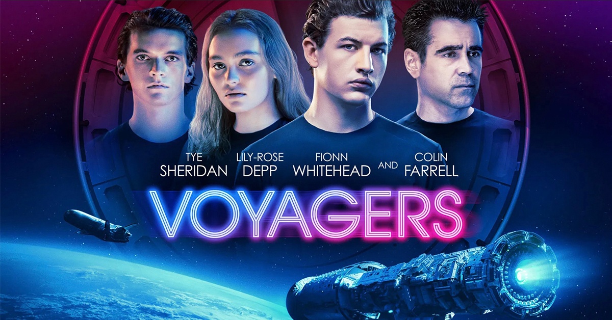 Poster Voyagers Prime Video Lionsgate Tye Sheridan Fionn Whitehead Lily Rose Depp Colin Farrell