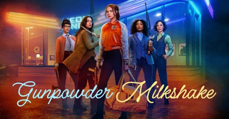 Gunpowder Milkshake poster horizontal Karen Gillan Lena Headey movie review film recensie